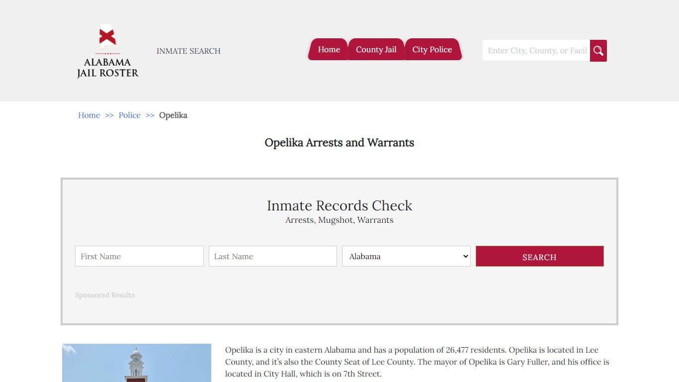 Opelika Arrests and Warrants | Alabama Jail Inmate Search